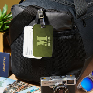 Étiquette À Bagage Motif géométrique en maille de vert olive de l'arm
