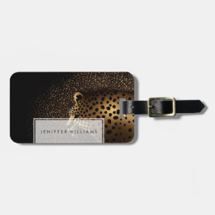 Étiquette À Bagage Motif Jaguar Doré          