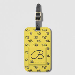 Étiquette À Bagage Motif jaune d'abeilles d'été