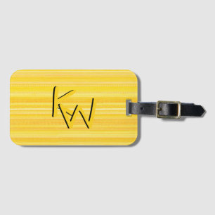 Étiquette À Bagage Motif Jaune tendance Double Monogramme personnalis