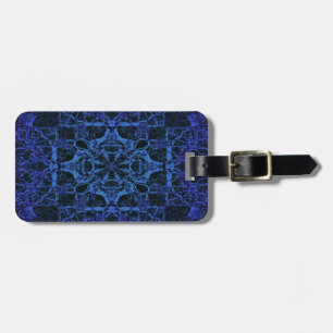 Étiquette À Bagage Motif kaléidoscope bleu