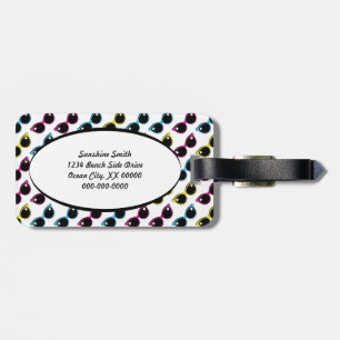 Étiquette À Bagage Motif Lunettes de soleil de chat rétro
