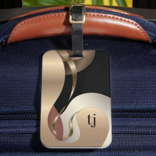 Étiquette À Bagage Motif métallique Abstrait avec Monogramme