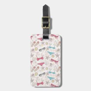 Étiquette À Bagage Motif mignon d'abrégé sur été