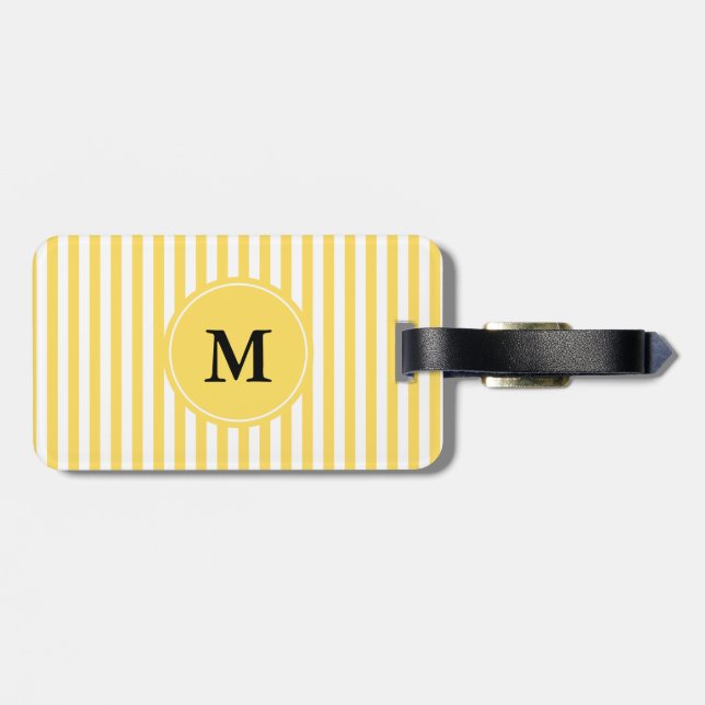 Étiquette À Bagage Motif Monogram Yellow and White Stripes (Dos horizontal)
