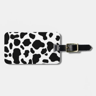 Étiquette À Bagage motif noir et blanc d'impression de vache