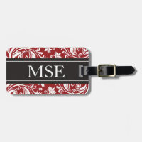 Motif noir rouge personnalisé de damassé de