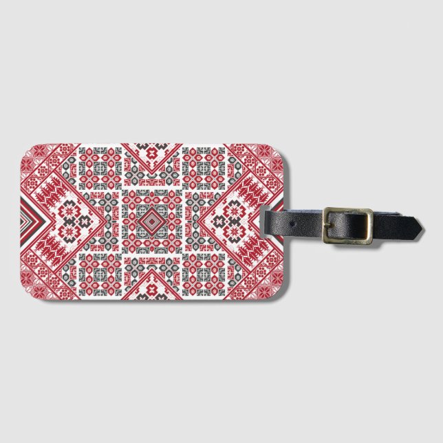 Étiquette À Bagage Motif palestinien de broderie 2 (Devant Horizontal)