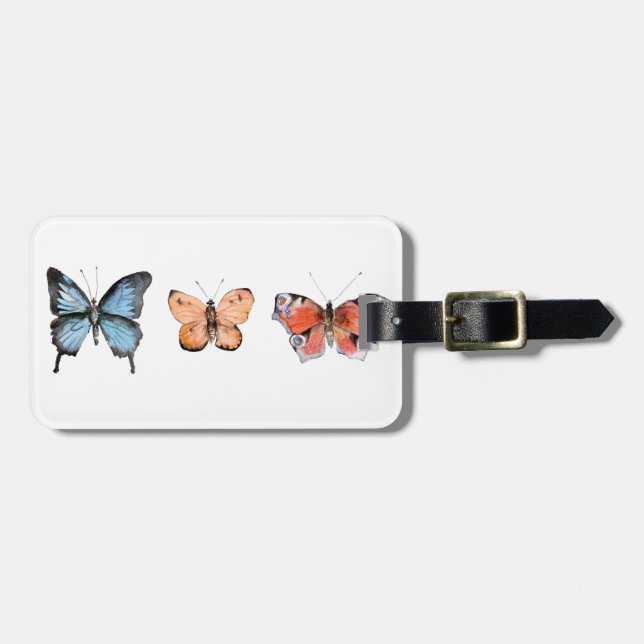 Étiquette À Bagage Motif papillon (Devant horizontal)