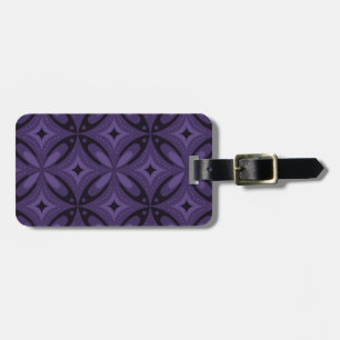 Étiquette À Bagage Motif Rétro de Couleur Violet Foncé