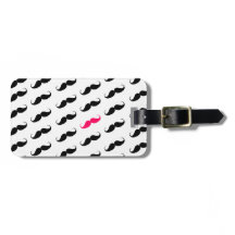 Motif rose et noir Girly drôle de moustache