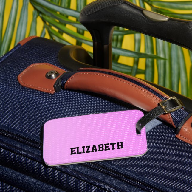 Étiquette À Bagage Motif rose points blancs (Insitu Rectoal 3)