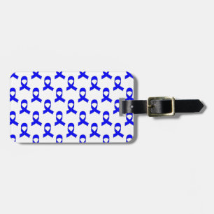 Étiquette À Bagage Motif Ruban Bleu