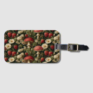 Étiquette À Bagage Motif sans couture avec amanite tue-mouches rouge
