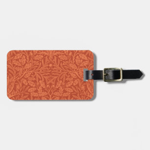 Étiquette À Bagage Motif vintage de William Morris avec glands et feu