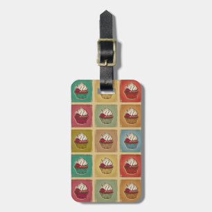 Étiquette À Bagage Motif vintage fait de petits gâteaux