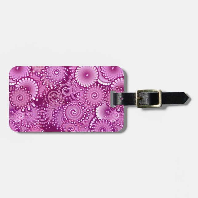 Étiquette À Bagage Motif, violet, rose, prune, lilas (Devant horizontal)