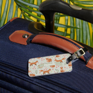 Étiquette À Bagage Motif Whimsical Fox