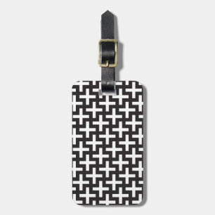 Étiquette À Bagage motifs b&w fabriqués avec le signe "plus"