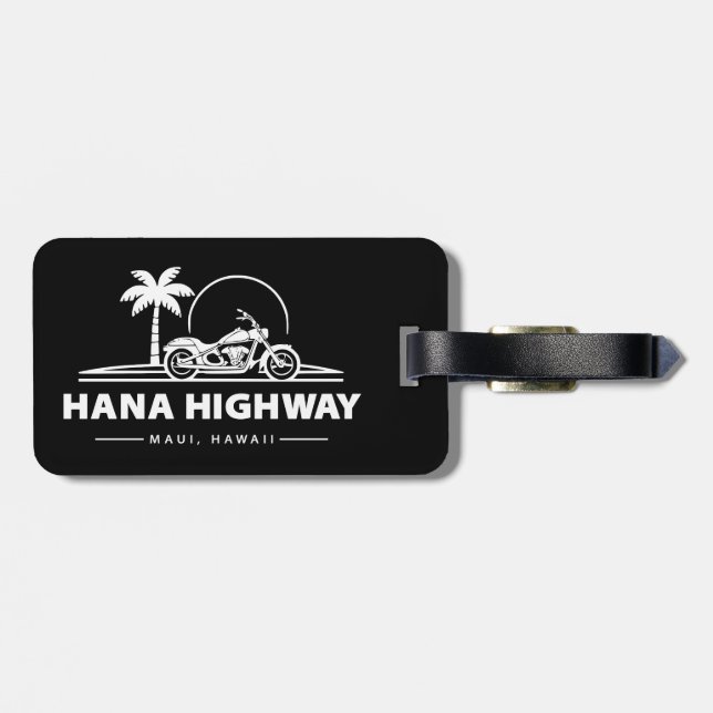 Étiquette À Bagage Moto Hana Highway Maui Hawaii (Dos horizontal)