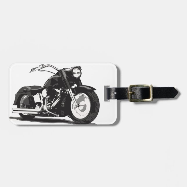 Étiquette À Bagage Moto noir (Devant horizontal)