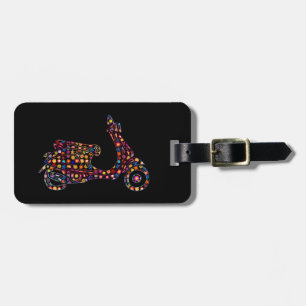 Étiquette À Bagage Motocyclette à moteur à fleurs