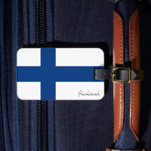 Étiquette À Bagage Mots clés de bagage Finlande, drapeau patriotique 