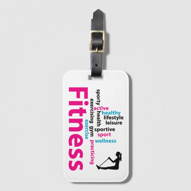 Étiquette À Bagage Mots fitness (Devant Vertical)