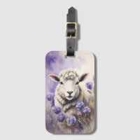 Mouton Laineux Et Fleurs De Lavande Aquarelle