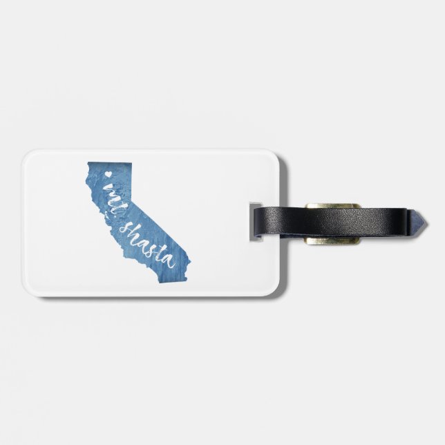 Étiquette À Bagage Mt. Shasta California Wood Grain (Dos horizontal)