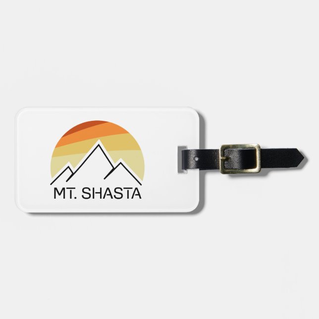 Étiquette À Bagage Mt. Shasta Retro (Devant horizontal)