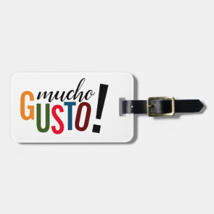 Étiquette À Bagage Mucho Gusto coloré ! Ravi de vous rencontrer