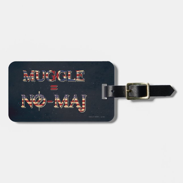 ÉTIQUETTE À BAGAGE MUGGLE™ = NO-MAJ™ (Devant horizontal)