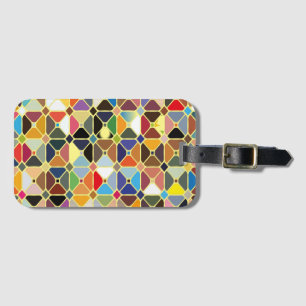 Étiquette À Bagage Multicolore geometric patterns with octagon shapes