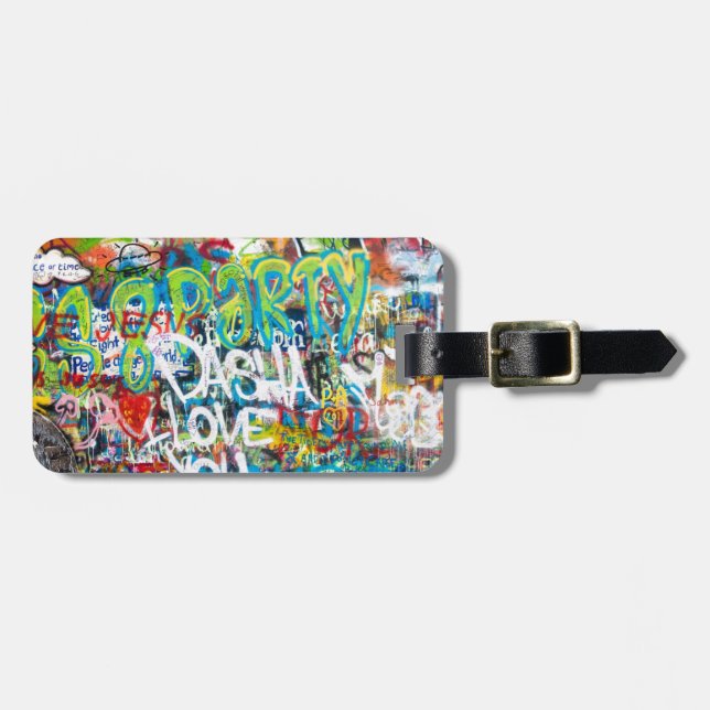 Étiquette À Bagage Mur de graffiti d'hommage à Prague (Devant horizontal)