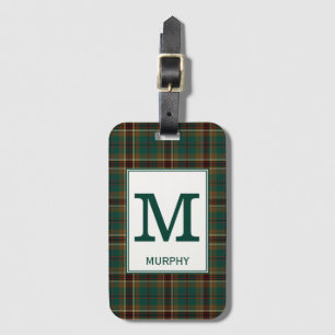 Étiquette À Bagage Murphy Tartan Motif vert et Brown