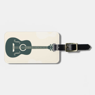 Étiquette À Bagage Musique acoustique de guitare rétro