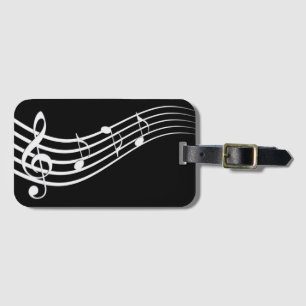Étiquette À Bagage musique noire et blanche mélodie