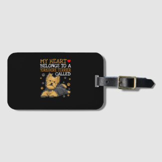 Étiquette À Bagage My Heart Belong To A Yorkshire Terrier Called