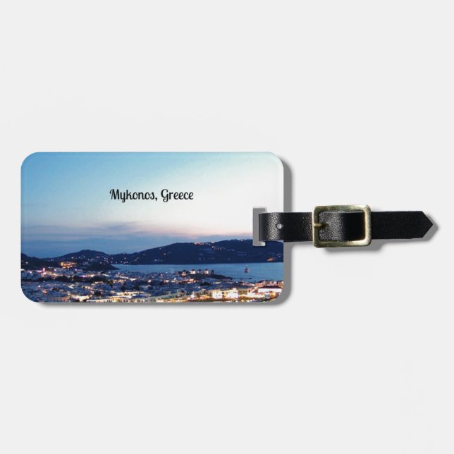 Étiquette À Bagage Mykonos, Grèce photo panoramique (Devant horizontal)