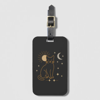 Étiquette À Bagage Mystic Cat Luggage Tag – Minimalist Celestial Line
