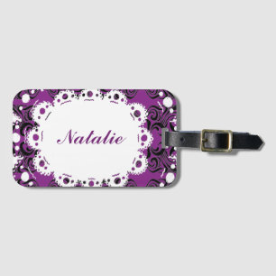 Étiquette À Bagage Natalie Lace & Damask Victorian Ajouter votre nom