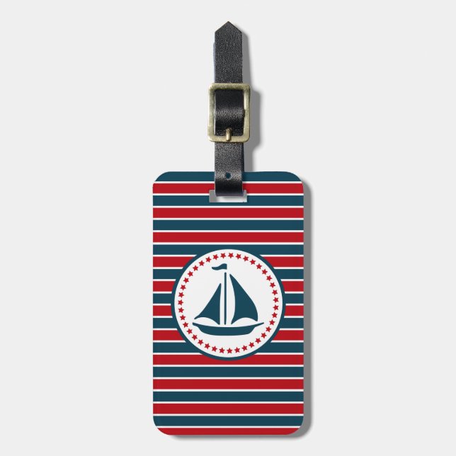 Étiquette À Bagage Nautical design (Devant Vertical)