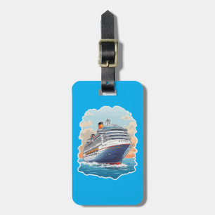 Étiquette À Bagage Navire de croisière coloré