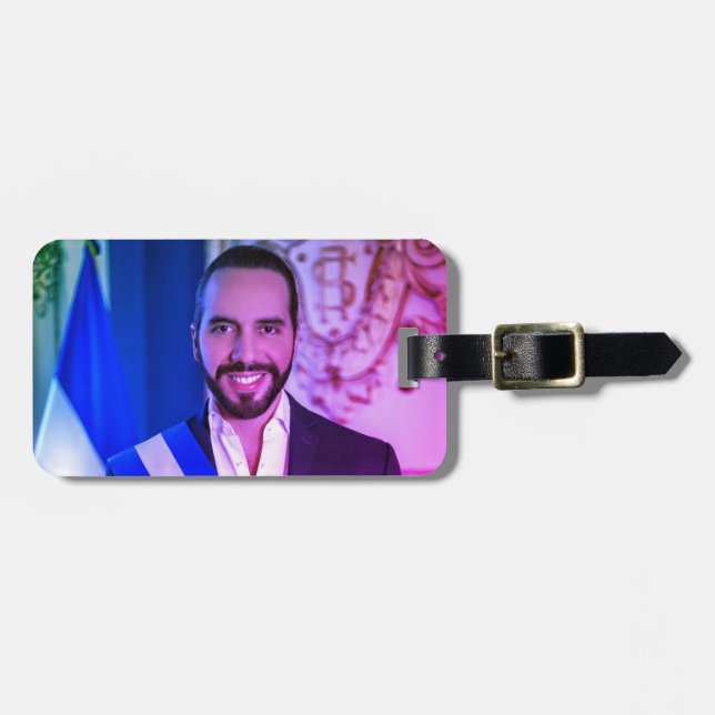 Étiquette À Bagage Nayib Bukele, Président du Salvador (Devant horizontal)