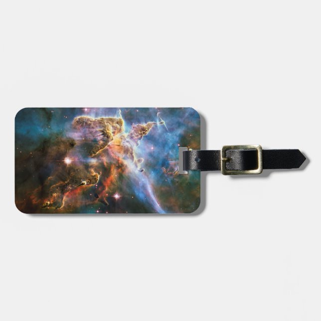 Étiquette À Bagage nébuleuse de galaxie spatiale. Les étoiles de l'un (Devant horizontal)