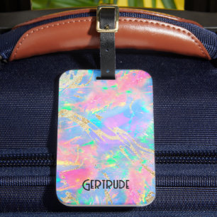 Étiquette À Bagage néon couleurs gemstone opal