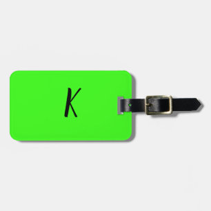Étiquette À Bagage Neon Green Monograms Script Mariage Cadeau Favoris