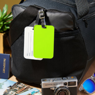 Étiquette À Bagage Neon Lime couleur solide Classique