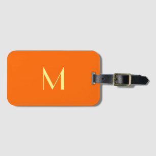Étiquette À Bagage néon orange - ajouter monogramme